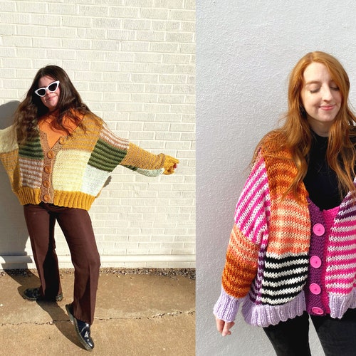Street Striped Patchwork Cardigan