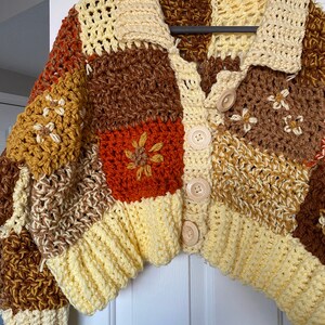 CROCHET Patchwork Cardigan with Embroidery Beginner Crochet Pattern image 2