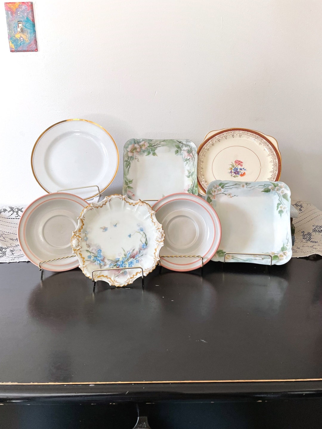 Antique Decorative Plate, Vintage Floral Plate, Limoges 19th Century