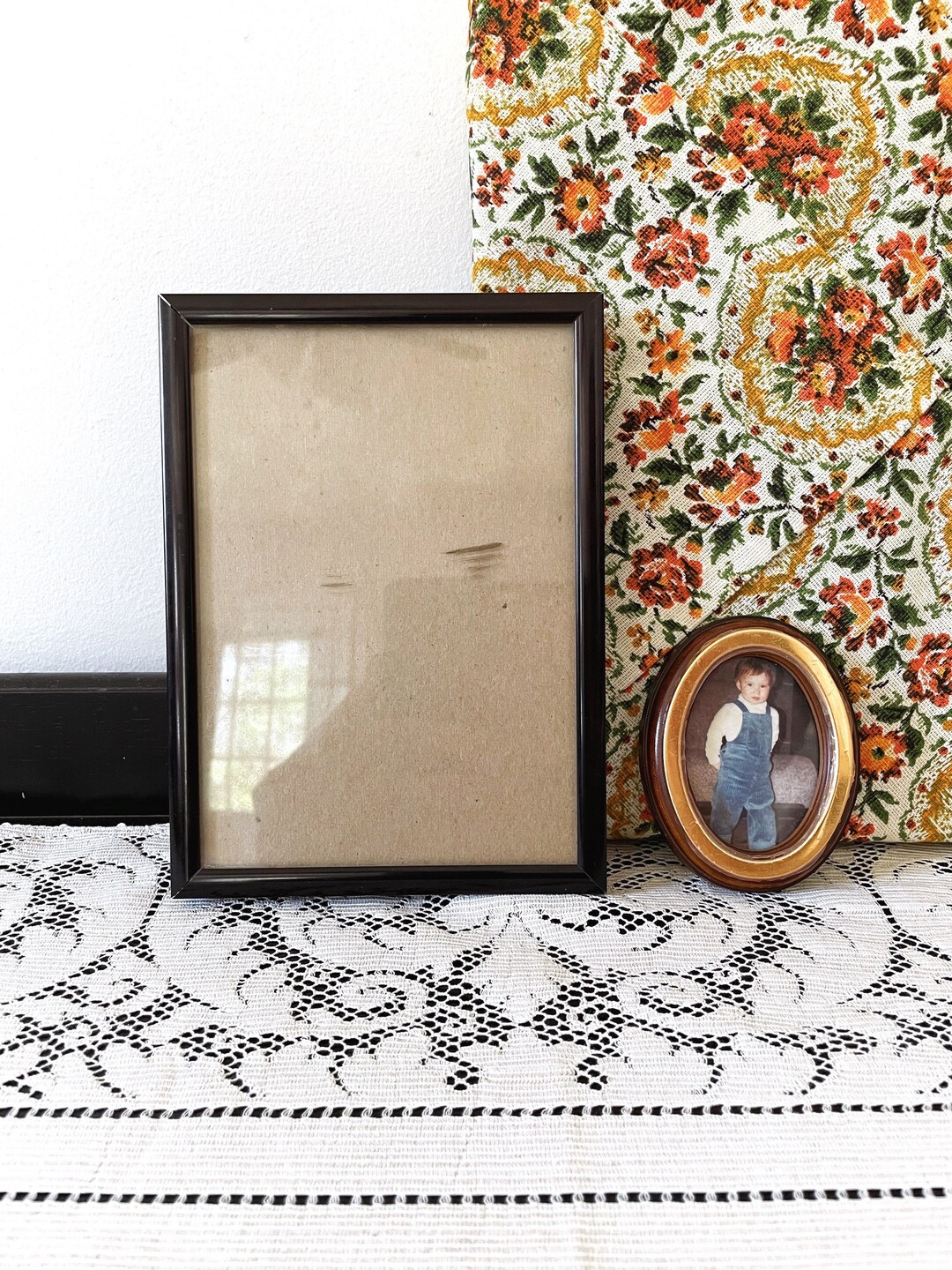 Vintage Picture Frames, Pair of Frames for Photographs, Rustic Retro