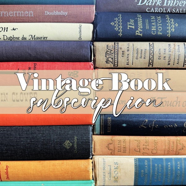 Vintage Book Subscription Box, Antique Books, Books in the Mail, Book Lover Mystery Box, Vintage Books for Staging, Antique Book Decor