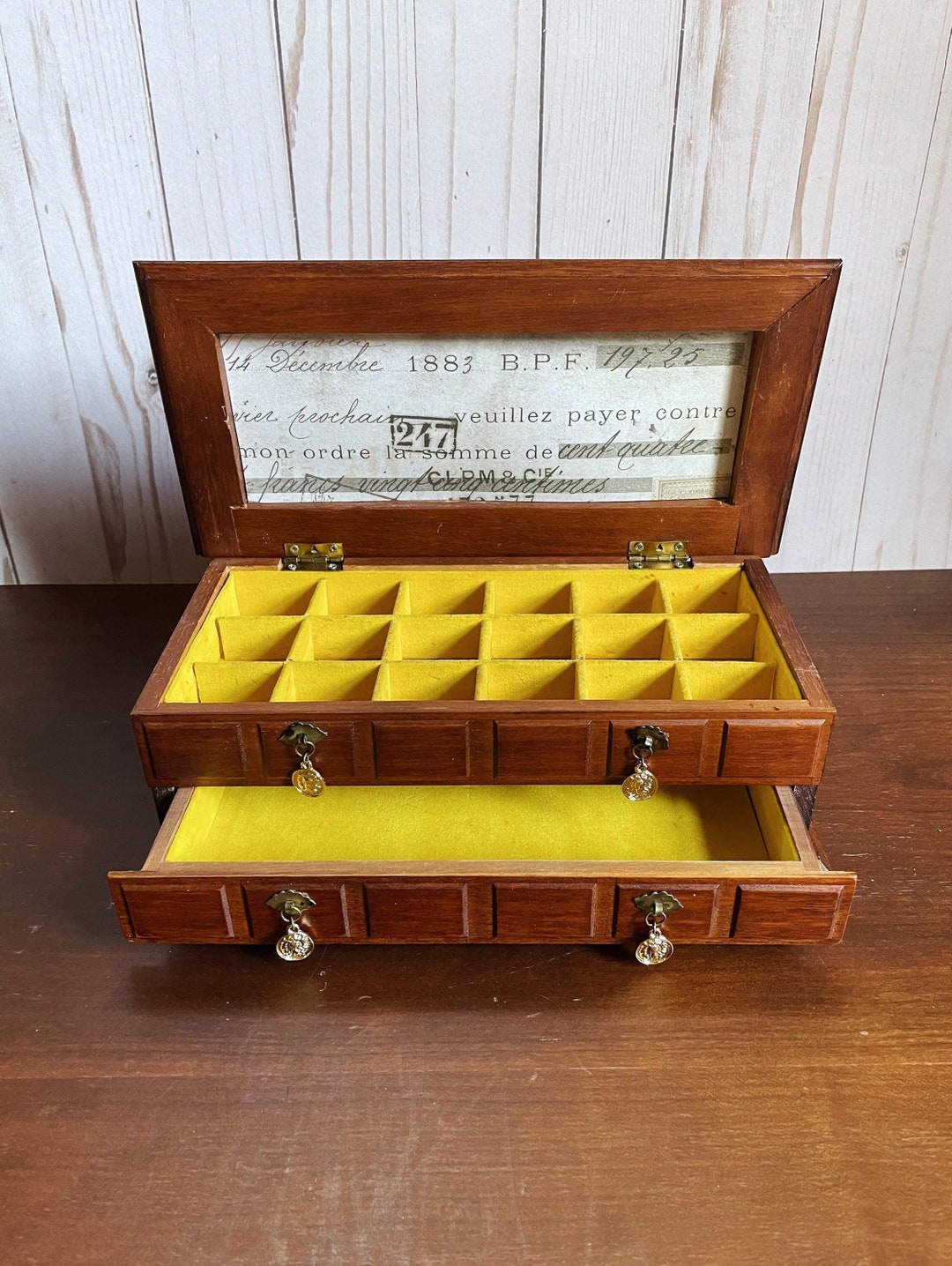 Large Vintage Jewelry Box Lion Handles Upcycled Jewelry Box Etsy