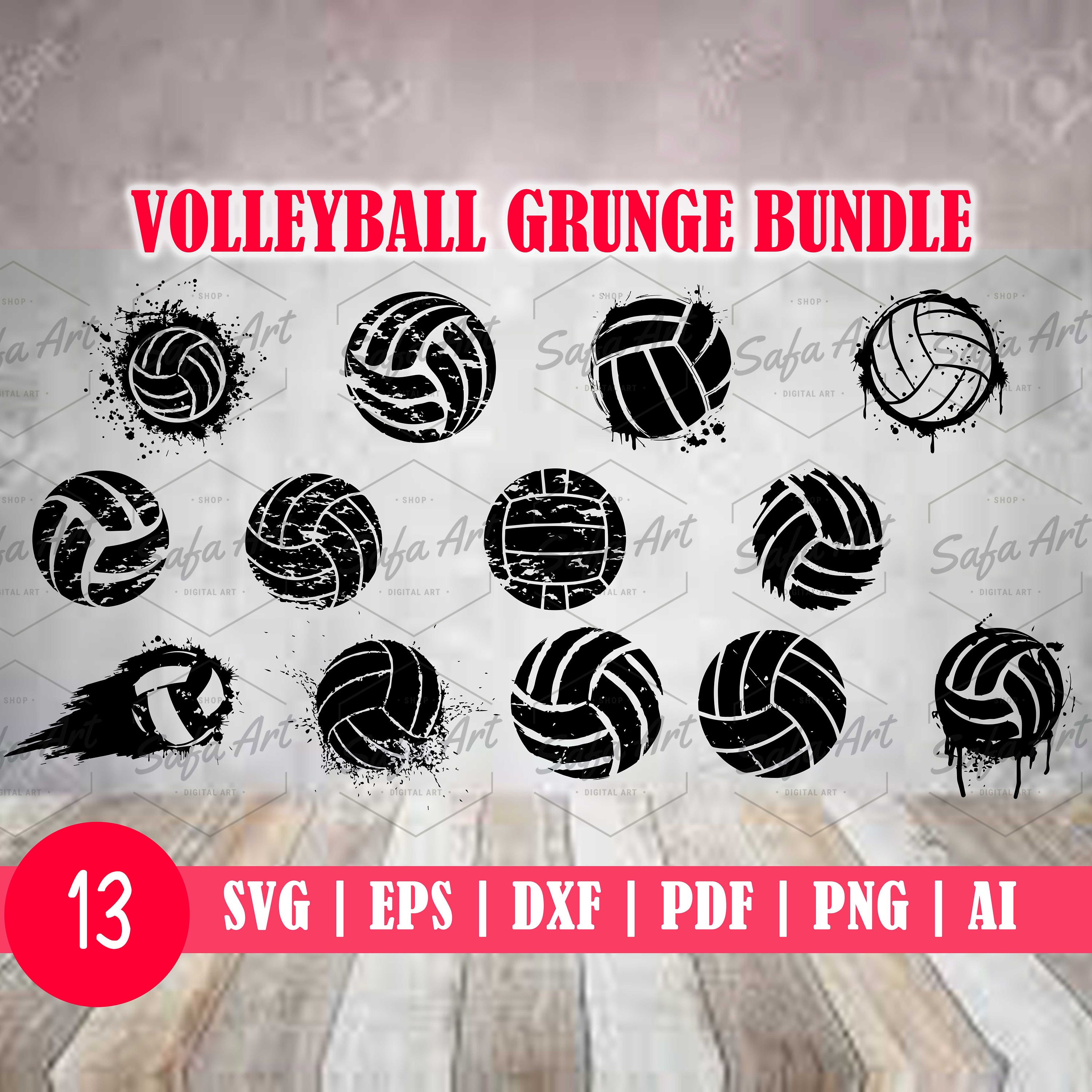Volleyball SVG Grunge SVG SVG Files for Cricut Silhouette - Etsy