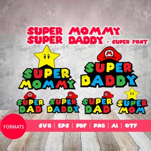 Super mamá y cena papá SVG Bundle ei pdf eps png, Super papá, Super mamá,