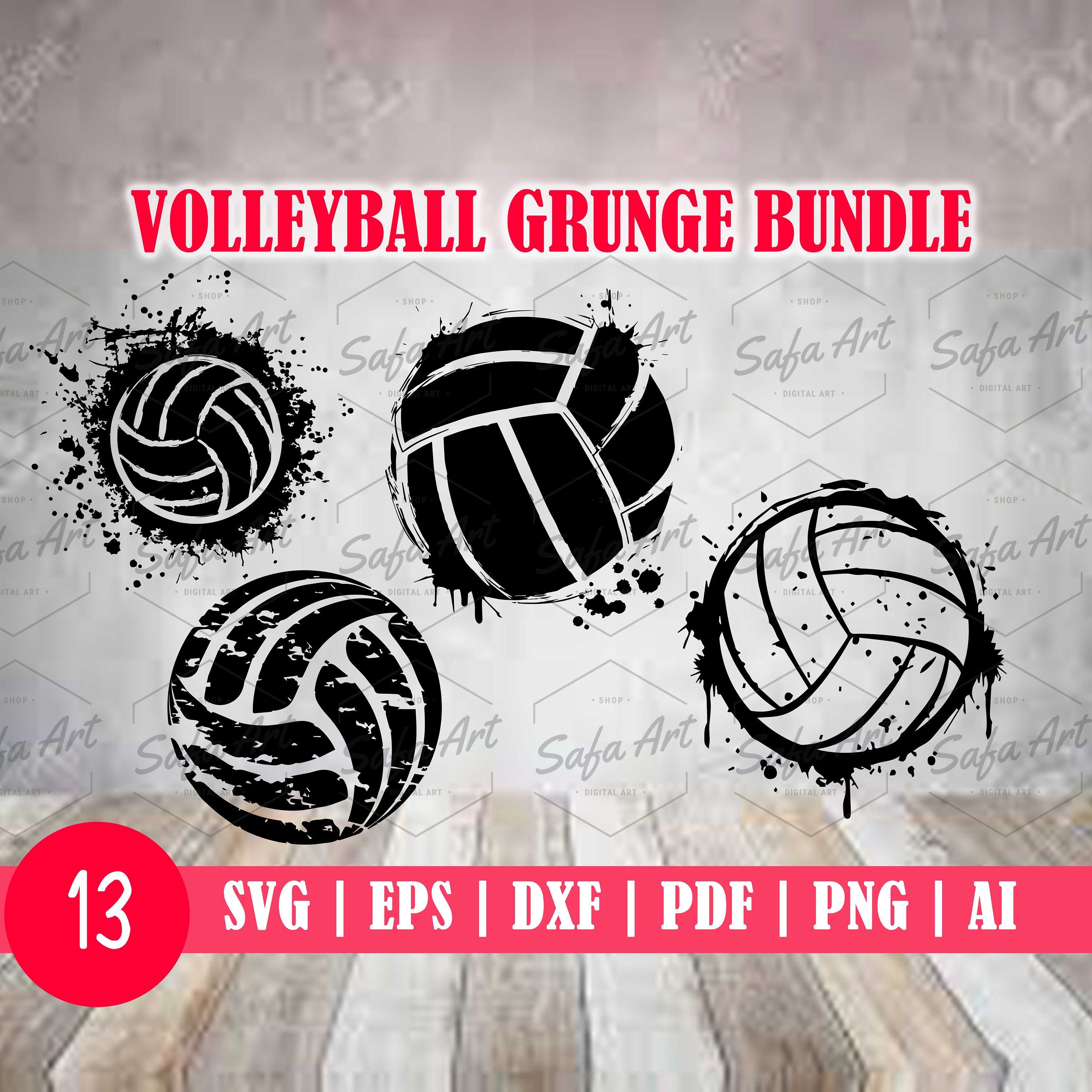 Volleyball SVG Grunge SVG SVG Files for Cricut Silhouette - Etsy