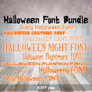 Spooky Font Bundle - 8 Halloween-lettertypen voor enge ontwerpen - Direct downloaden