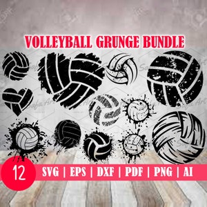 Volleyball SVG Bundle for Cricut, Sports SVG Kids, Grunge SVG, Svg Files for Cricut and Silhouette Studio, Svg Ai Eps Pdf Dxf Png (12)