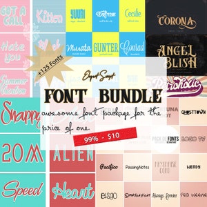 Elegant Font Bundle: 125+ Handwritten Fonts for Cricut (Digital Download)