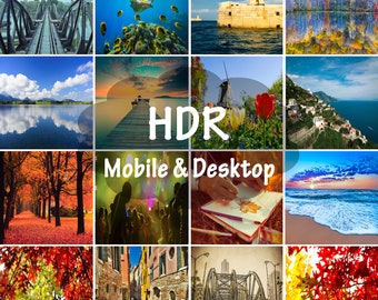HDR Lightroom-voorinstellingen: mobiele en desktopfilters (DNG + lr-sjabloon) (directe download)