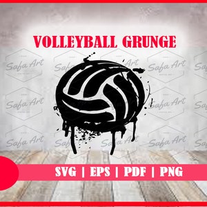 Volleyball SVG, Grunge SVG, SVG Files For Cricut, Silhouette Studio Svg Eps Pdf Png