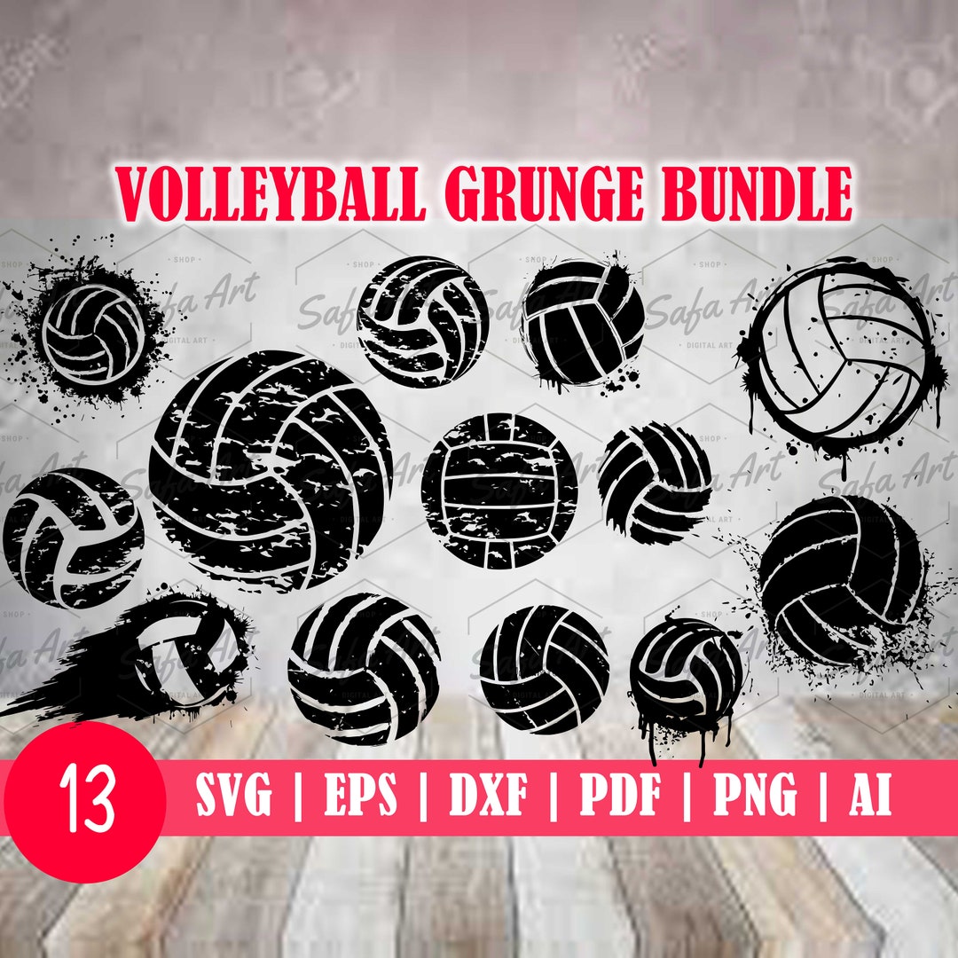 Volleyball SVG, Grunge SVG, SVG Files for Cricut, Silhouette Studio Svg ...