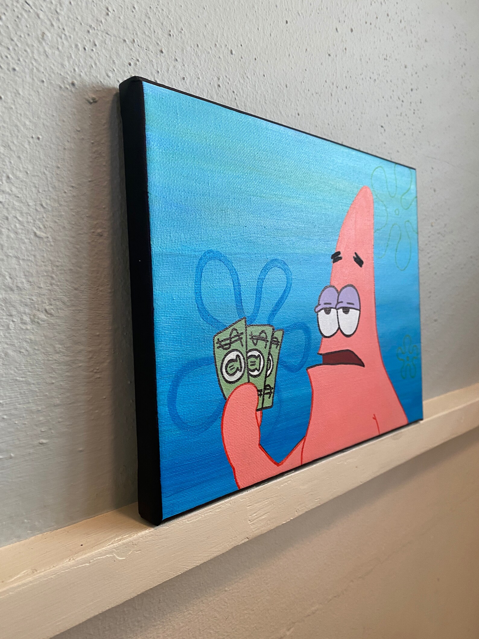Patrick Star 'I Have 3 Dollars' Spongebob painting | Etsy