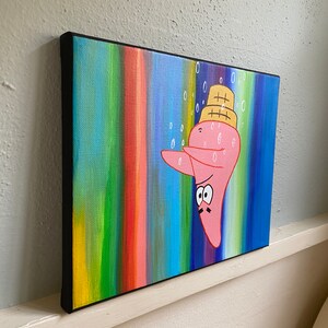 Patrick Star Ice Cream Cone Dive: Spongebob Painting | Etsy