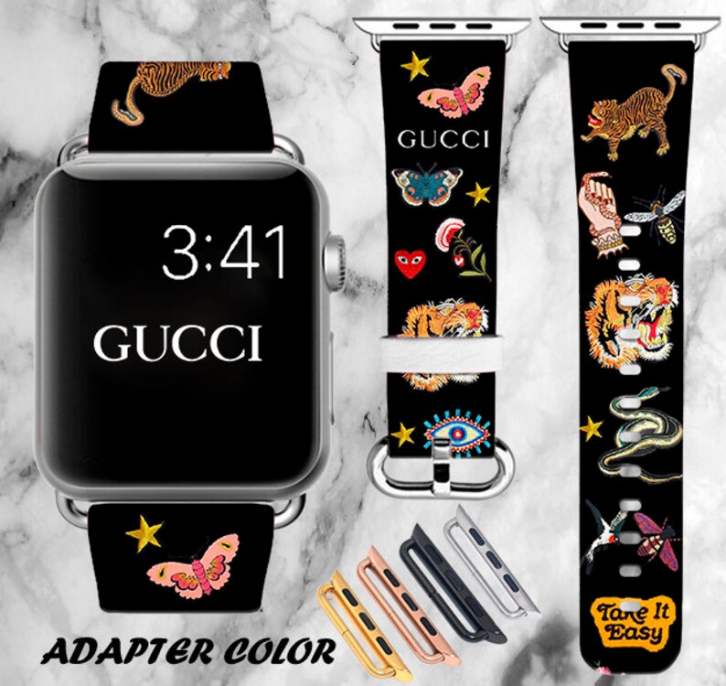 Inspired By Gucci Tiger Apple Watch Band Bee Iwatch 40mm 44mm 42mm 38mm Strap 4 Series