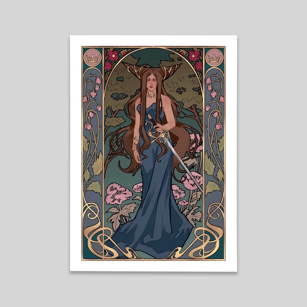 Jude The Cruel Prince art nouveau A4 print