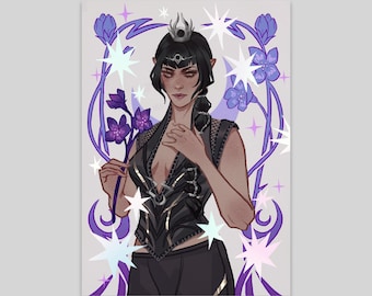 Shar Shadowheart Baldur's Gate 3 holographic foil A5 print