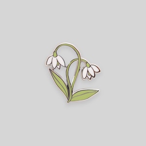 Snowdrop flower enamel pin