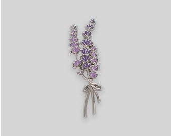 Lavender flower bunch enamel pin