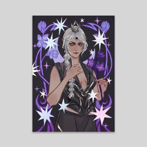 Selune Shadowheart Baldur&#39;s Gate 3 holographic foil A5 print