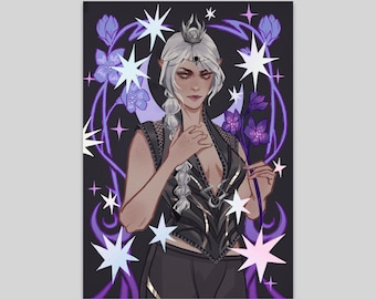 Selune Shadowheart Baldur's Gate 3 holographic foil A5 print