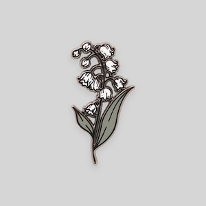 Lily of the Valley Poisonous Deadly Flower Sprig Enamel Pin image 1