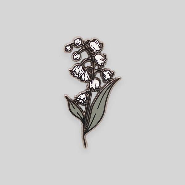 Lily of the Valley Poisonous Deadly Flower Sprig Enamel Pin