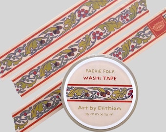 Washi-tejp med krämfärgad älvmotiv