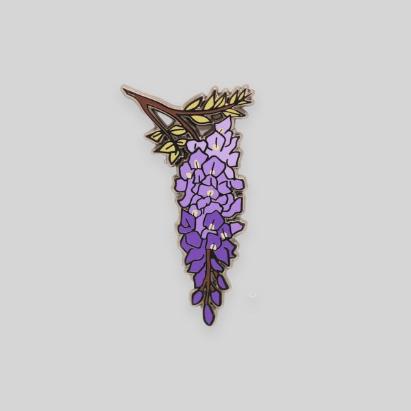 Wisteria flower enamel pin