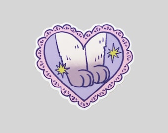 Pegatina de gato con forma de corazón y encaje de frijoles en los dedos de los pies