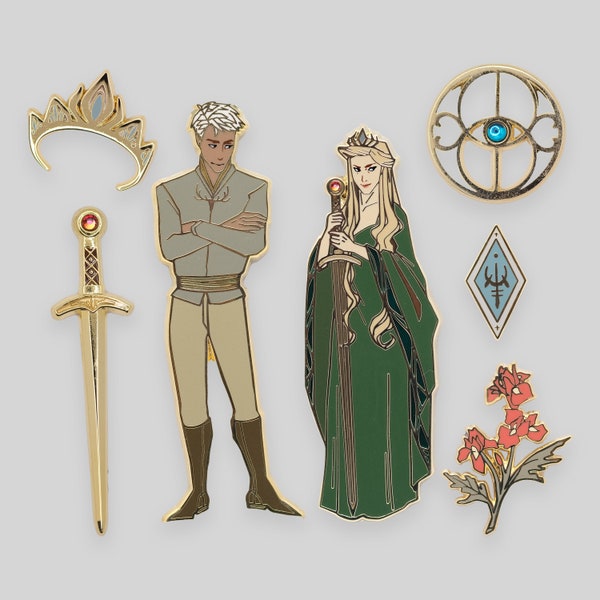 Aelin and Rowan Throne of Glass Collection Enamel Pin