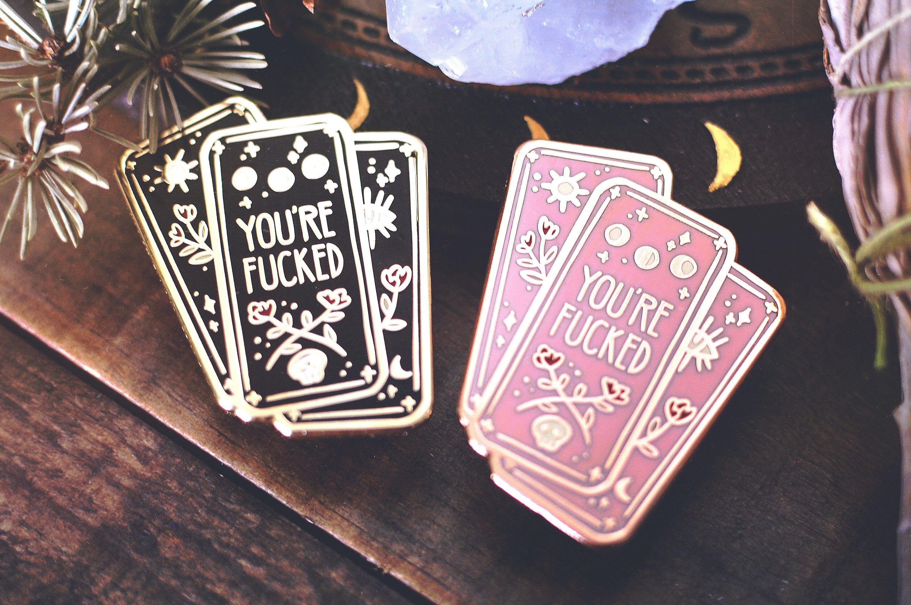 You're F*cked Tarot Enamel Pin
