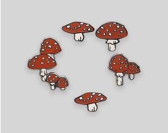 SET - Fairy circle toadstool enamel pin set