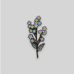 Forget me not flower enamel pin