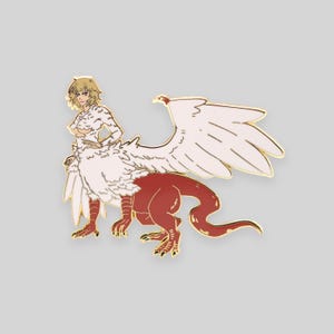 Broche grande de esmalte Dunmeshi Chimera Falin de edição limitada