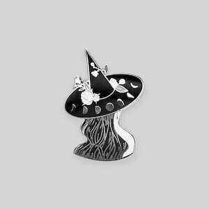 Witch hat moon phases enamel pin