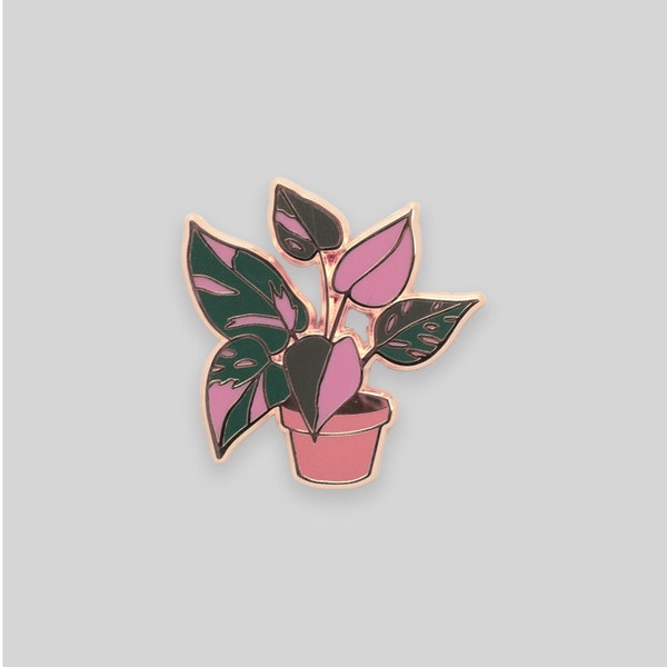 Pink princess houseplant enamel pin