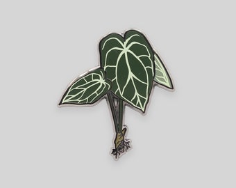 Anthurium houseplant enamel pin
