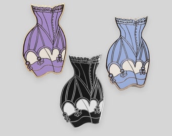 SET - Victorian corset enamel pin set