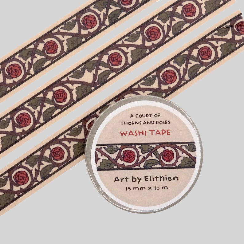 Thorns and Roses cream washi tape