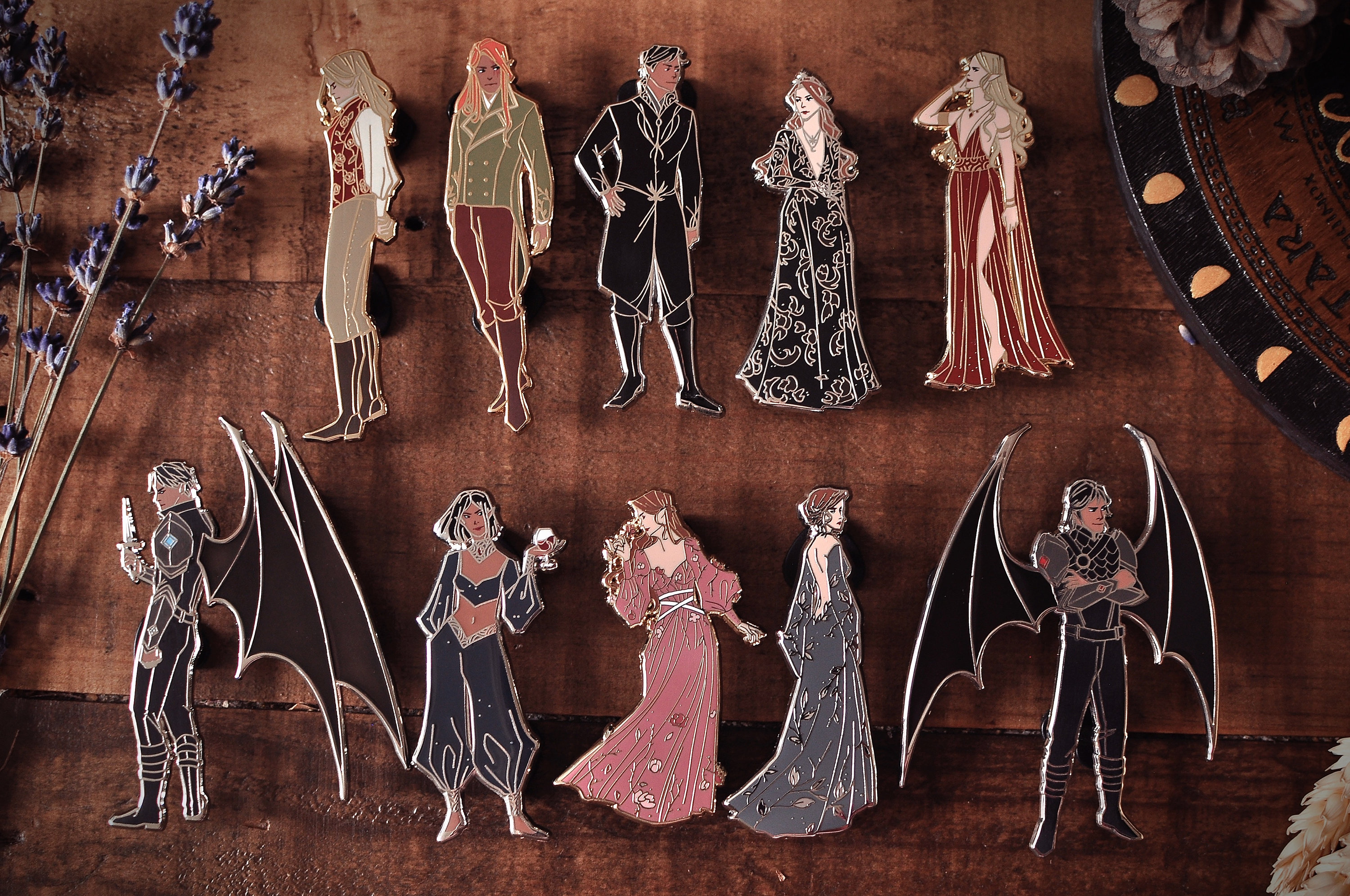 A Court of Thorns and Roses Enamel Pin Collection Etsy Canada