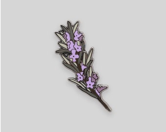 Rosemary flower herb enamel pin