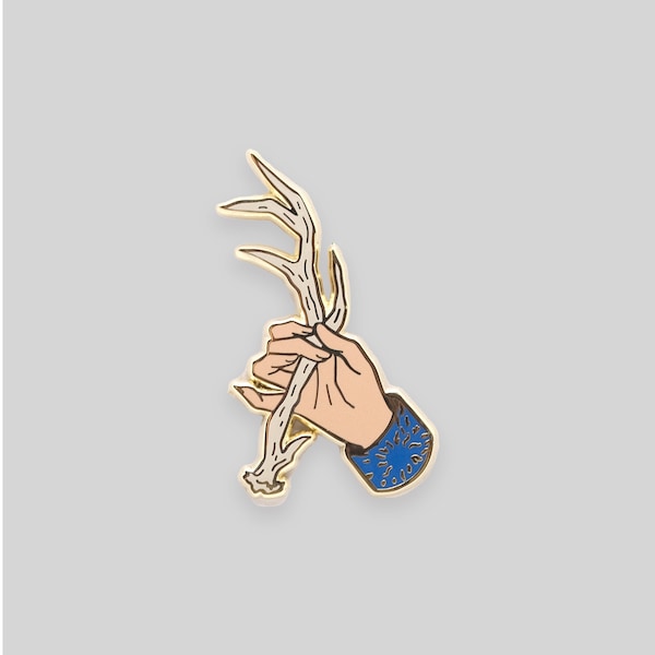 Alina antler Shadow and Bone enamel pin