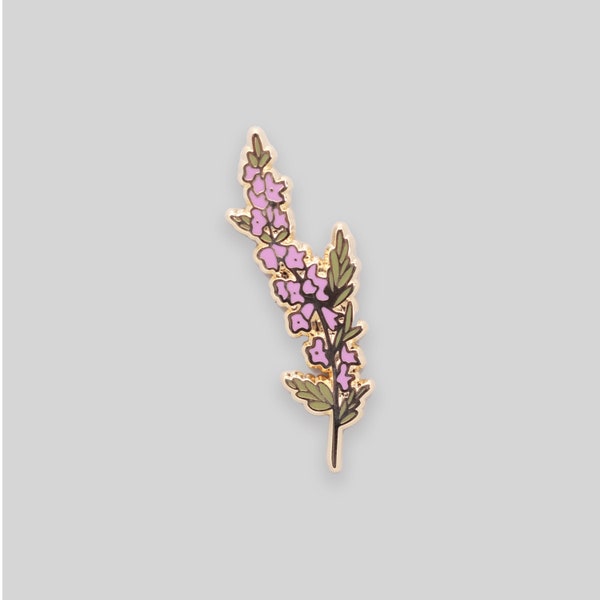 Heather flower enamel pin