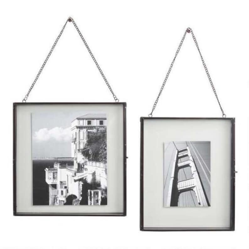 Double Glass Hanging Photo Frame Picture Frame Kiko Glass Etsy