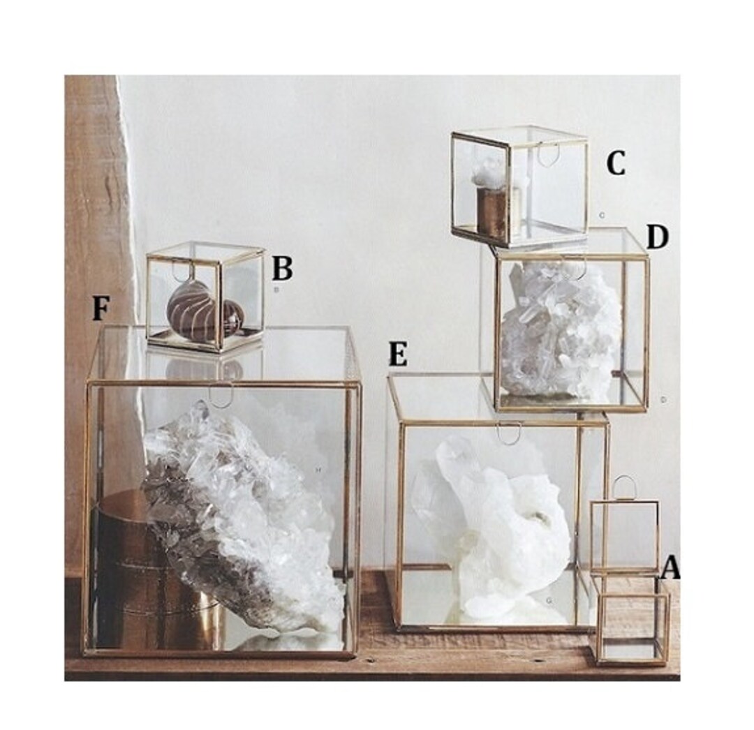 Glass Box With Metal Frame Glass Storage Box Glass Box Gold Etsy