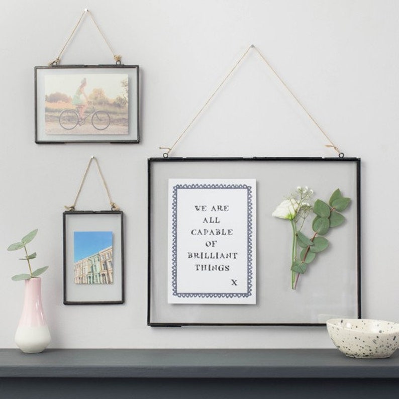 Double Glass Hanging Photo Frame Picture Kiko
