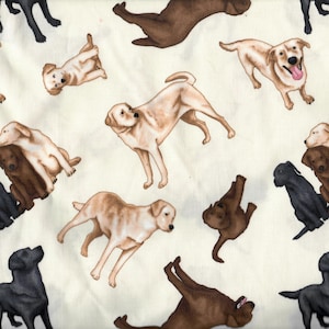 Cushion cover Labradors on cream, 50 x 50 cm