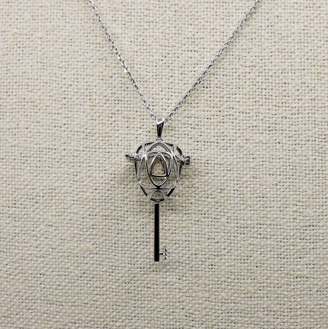 Sterling Silver Key Diffuser Necklace: Aromatherapy Pendant With