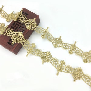 2yard gold-trimmed trim, metallic lace trim, dress side