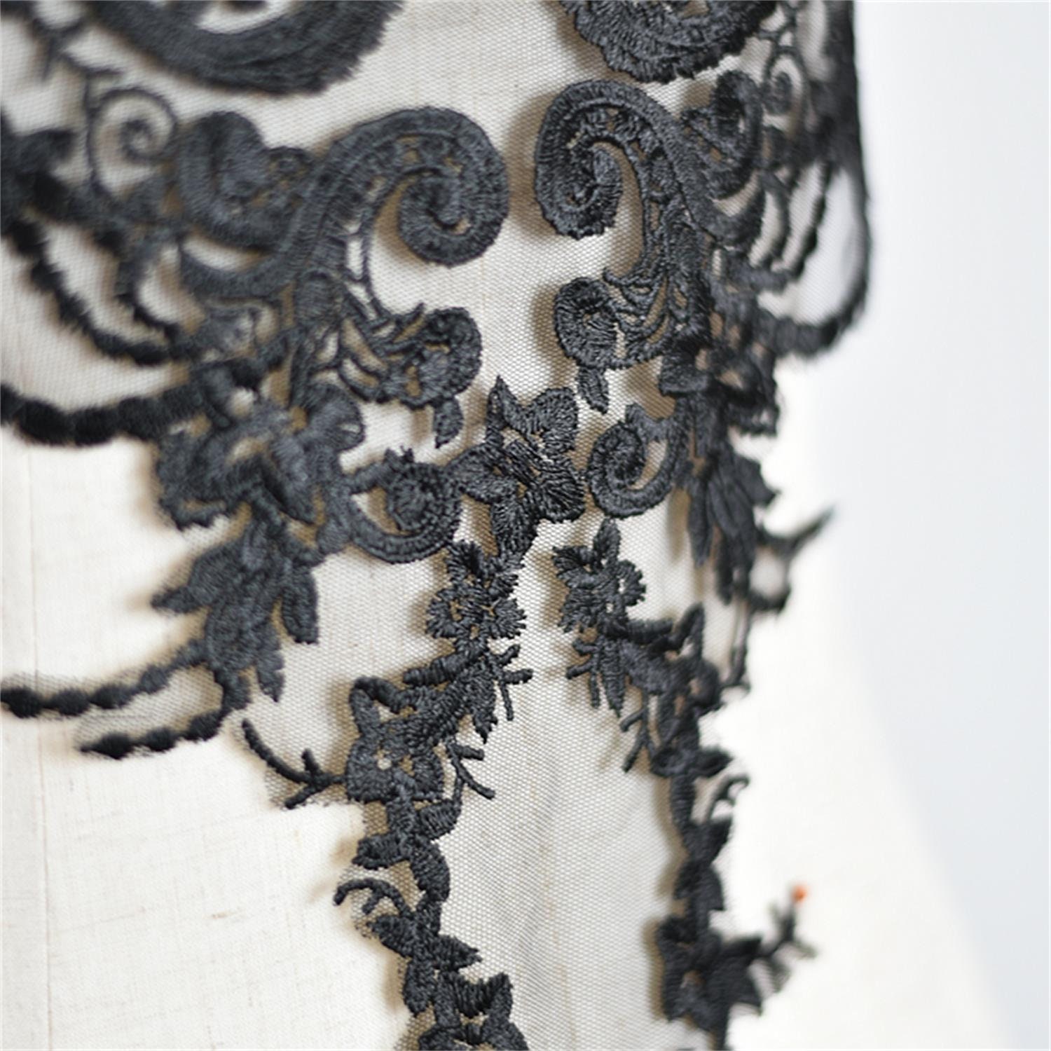 White and Black Lace Appliqué Costume Design Jewelry Design - Etsy